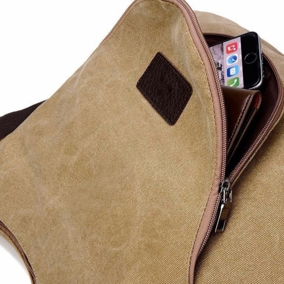 Travel bag. Shoulder strap. Muted green - Picture 2 of 6